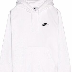 Nike White Pullover Hoodie with Black Swoosh
